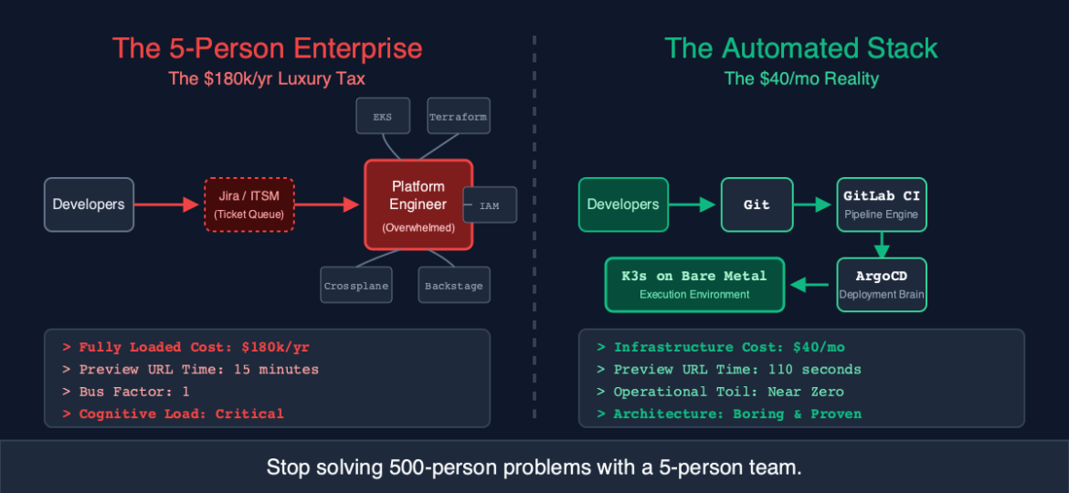 Agency Build Farm stack: GitLab CI, ArgoCD, K3s on Bare Metal - the $40/mo IDP