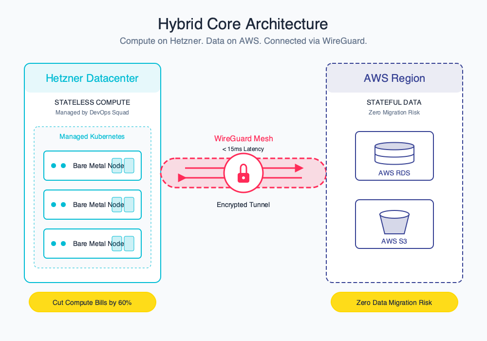 Hybrid Cloud : AWS RDS Data Meets Hetzner Bare Metal Compute